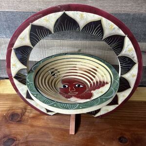 Collapsible Bowl Sun Moon Made In Honduras -flaw